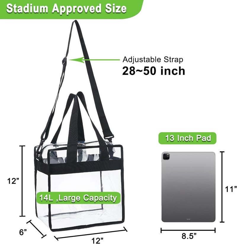 Fammart Clear Beach Bag for Women, Clear Tote Bag with Zipper for Stadium Events, Sports, Concerts, Work - Image 3